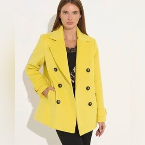 Women's Yellow Double-Breasted Coat